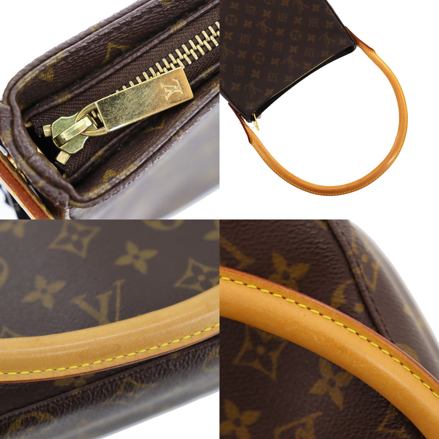 LOUIS VUITTON LV Looping MM Shoulder Bag Monogram Canvas M51146 #AH708