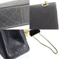 CHANEL Matelasse Shoulder Bag Crossbody Black Cotton #CK175