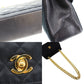 CHANEL CC Logo Shoulder Bag Black Satin #CG592