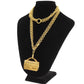 CHANEL CC Matelasse motif Chain Necklace Gold Plated #CG955