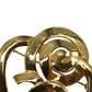 CHANEL CC Logos Heart Pin Brooch Gold Plated 95P #CG843