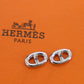 Hermès Chaine d'Ancle Enchene Earrings Piercing Ag750 Silver #CK409