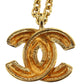 CHANEL CC Matelasse motif Chain Necklace Gold Plated 3858 #BX803