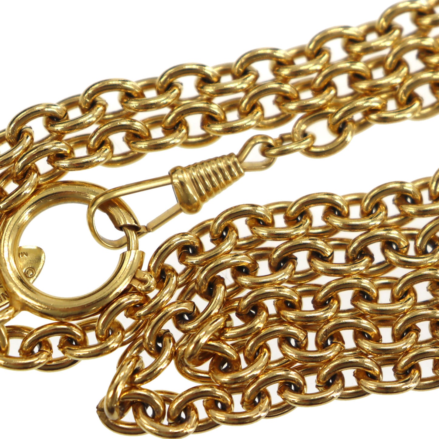 CHANEL CC Matelasse motif Chain Necklace Gold Plated 3858 #BX803