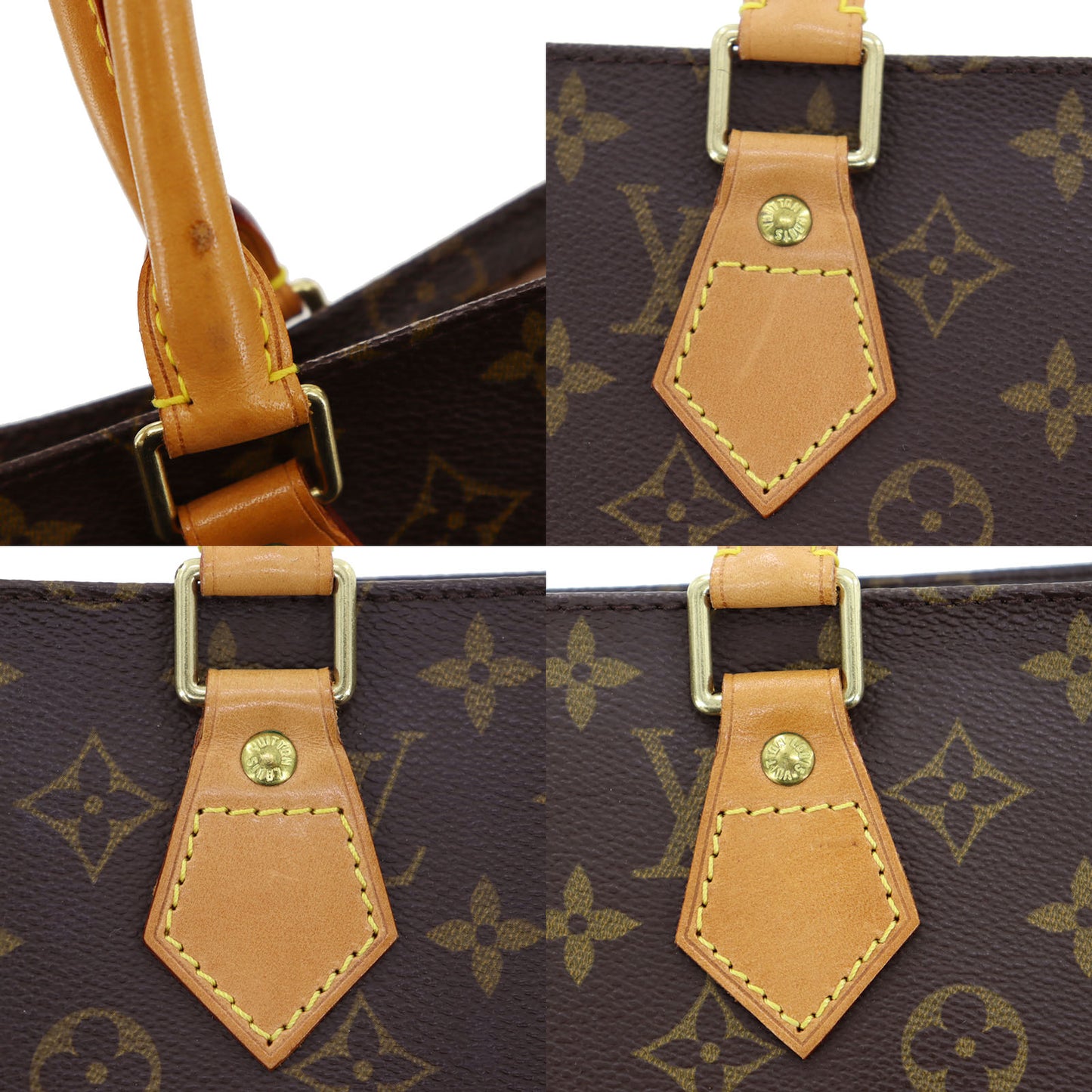 LOUIS VUITTON LV Sac Plat Used Tote Handbag Monogram M51140 #BT776