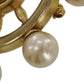 CHANEL CC Logos Rudder Pin Brooch Gold Plated Pearl 94P #BX377