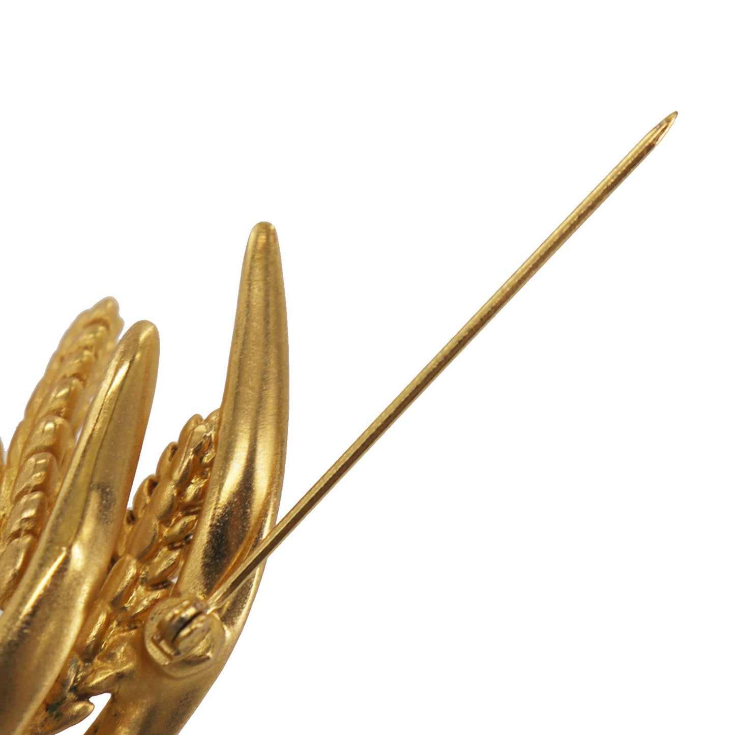 CHANEL Rice Ear Motif Pin Brooch Gold Plated 99P #DA607