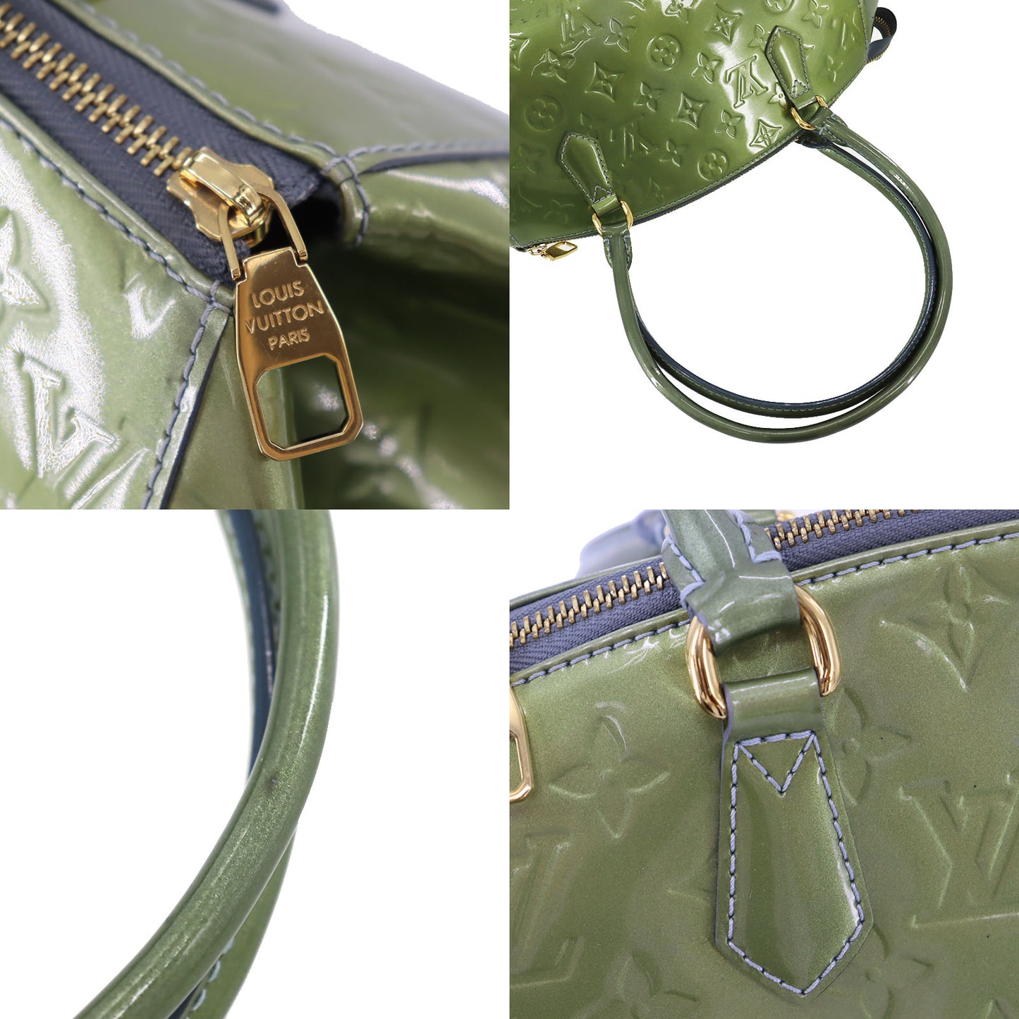 Louis Vuitton LV Sherwood PM Handbag Monogram Vernis Green M91560 #CO86