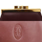 Cartier Must Line Logos Coin Case Clasp Purse Bordeaux Leather #AG831