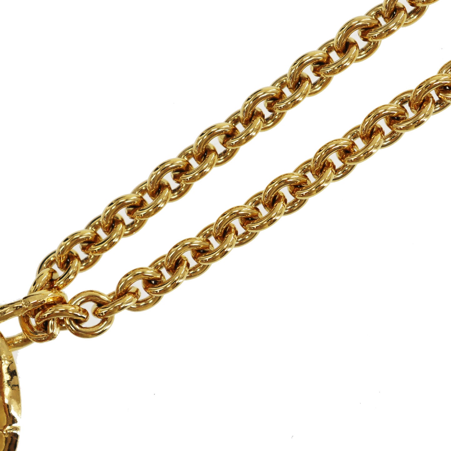 CHANEL CC Logos Chain Long Necklace Gold 94P #BL472