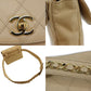 CHANEL Bicolore Bum Bag Beige Leather Lambskin #CK123