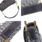 Christian Dior Trotter Saddle Shoulder Handbag Navy Canvas #EB344