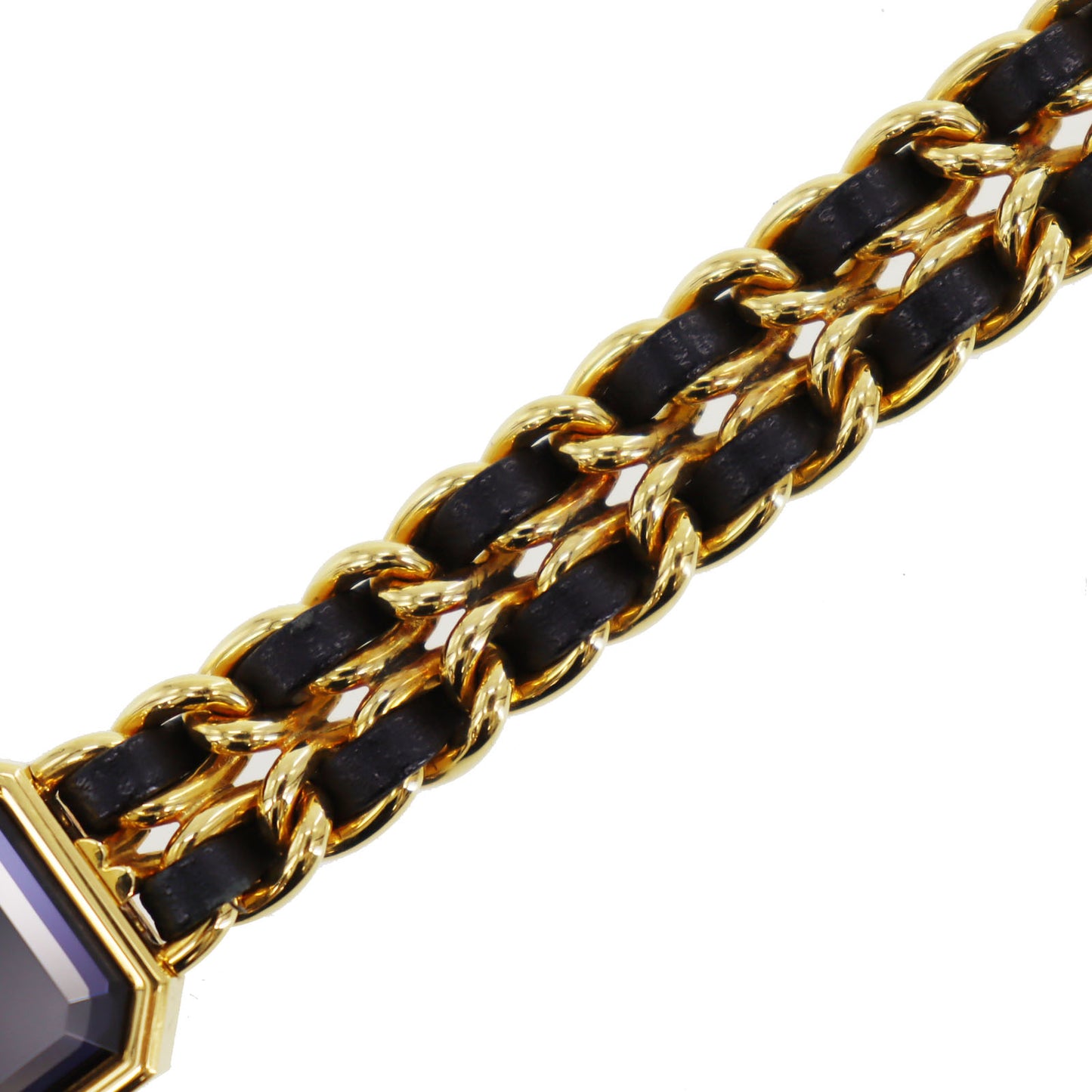 CHANEL Premiere Discontinued Wristwatches XL Gold Black Quartz #CN90