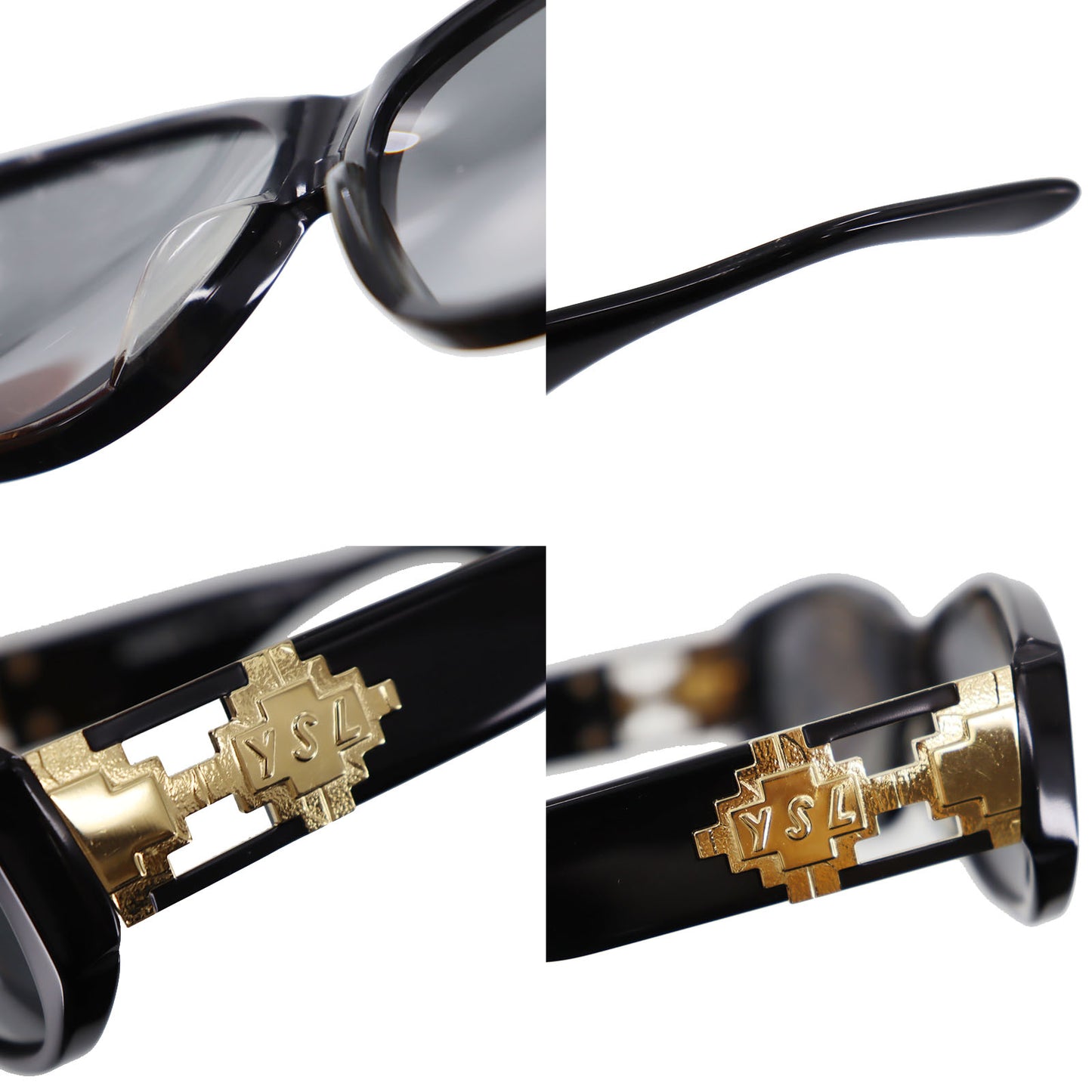 Yves Saint Laurent Sunglasses Black Gold Japan #CH136