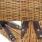 FENDI Rattan Basket Bag cylindrical Handbag Brown Leather #AG644