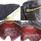 CHANEL Quilted Bum Bag Black Lambskin Leather #CP629