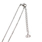 Christian Dior Heart Rhinestone Chain Necklace Silver #CS544