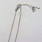 Christian Dior Logo Heart Beads Chain Necklace Silver #CW497