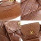 CHANEL Matelasse Chain Backpack Brown Lambskin #CG608