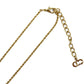 Christian Dior CD Logo Chain Heart Necklace Rhinestone Gold-Plated #CD317