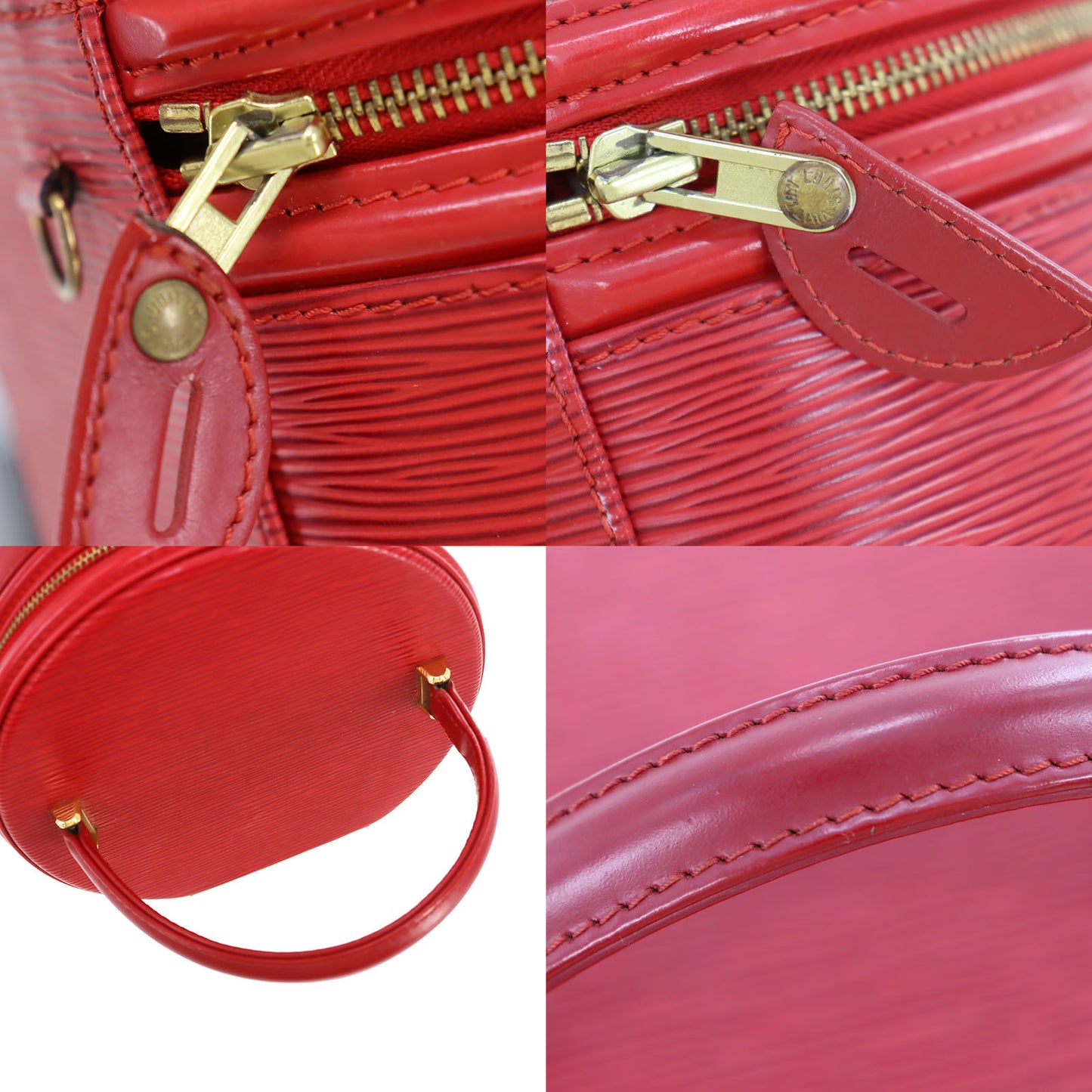 LOUIS VUITTON LV Cannes Handbag Red Epi M48037 #BY268