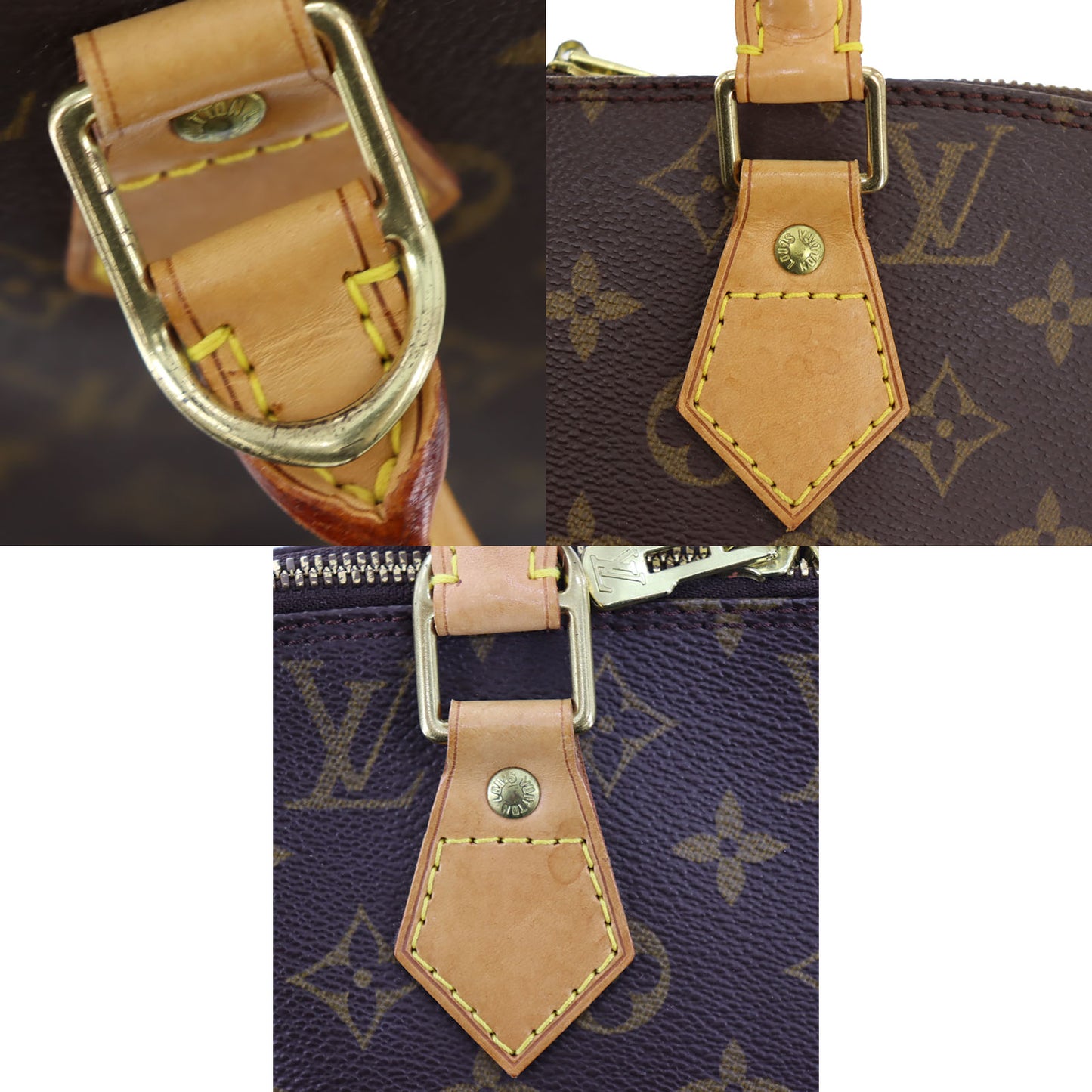 Louis Vuitton Alma Handbag Monogram Canvas Leather M51130 #AH42