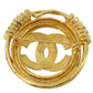 CHANEL CC Logos Spring Round Pin Brooch Gold 94P #BR428