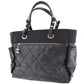 CHANEL Quilted Paris Biarritz Shoulder Tote Bag Black PVC #BN366