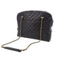 CHANEL Quilted Chain Shoulder Bag Black Leather #AF83