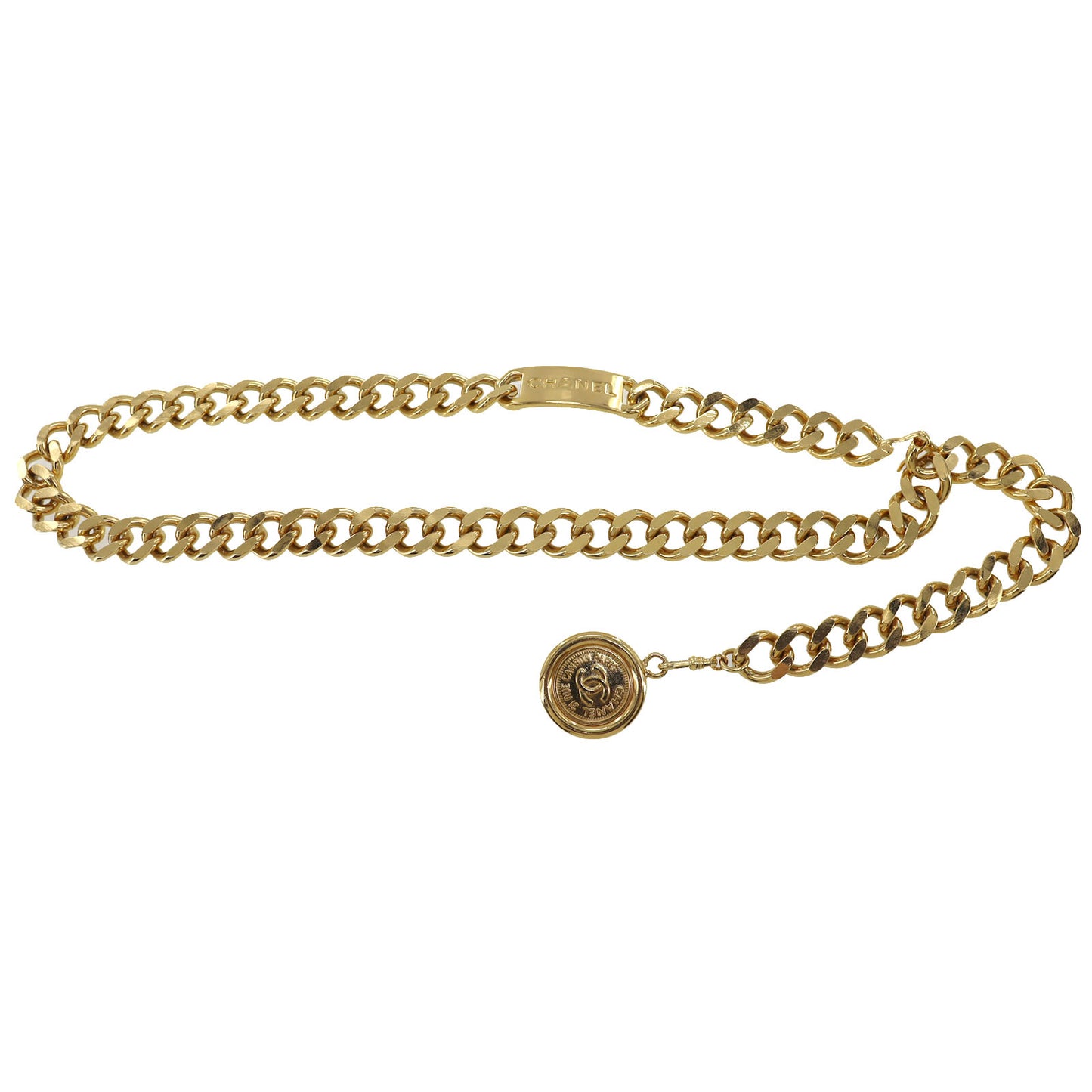 CHANEL CC Logo 31 RUE CAMBON Chain Belt Gold 94A #AG993