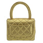 CHANEL CC Quilted Hand Bag Gold Leather #QQ723