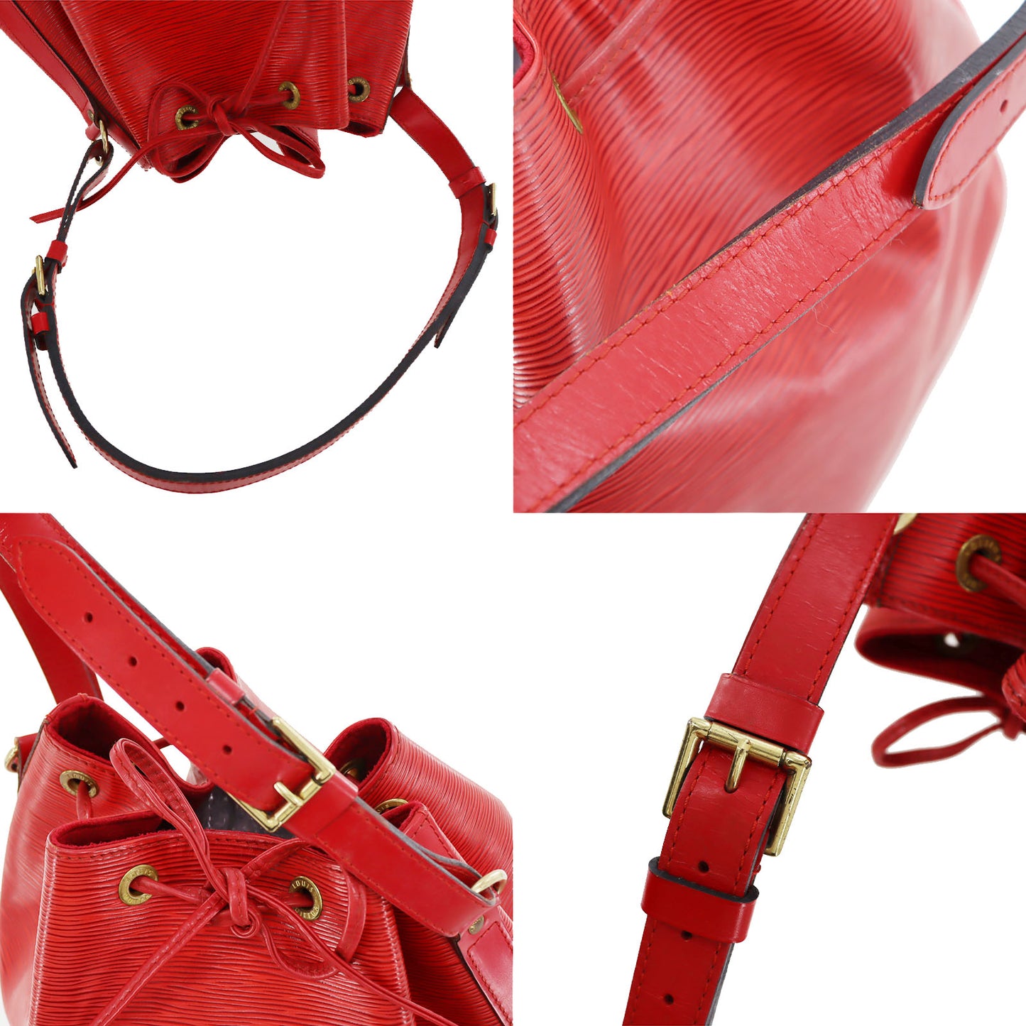 LOUIS VUITTON Petit Noe Shoulder Bag Red Epi M44107 #AG501