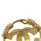 CHANEL CC Logos Round Pin Brooch Gold Plated 94P #AG854